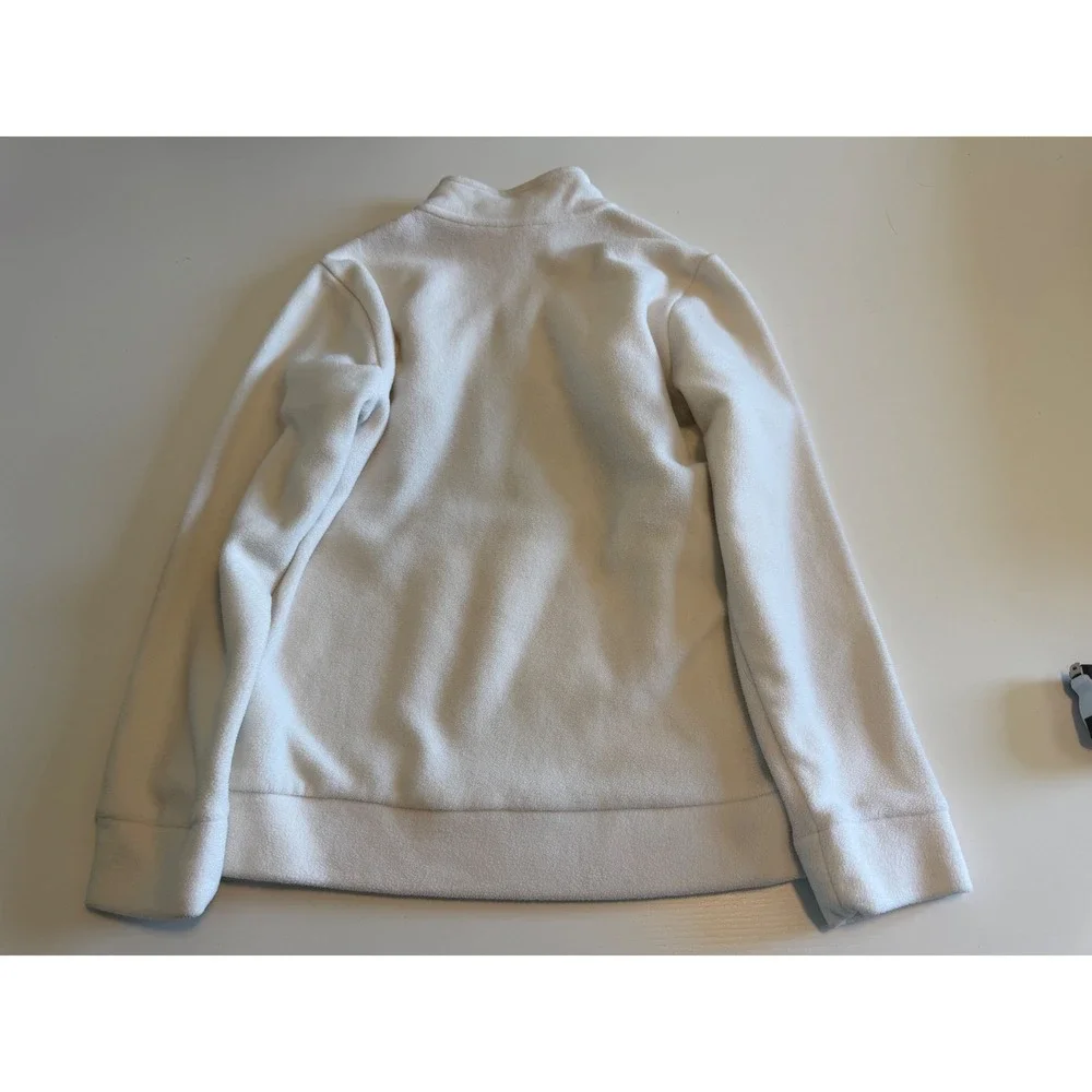 Old Navy Kids XL 14-16 Fleece Quarter Zip Pullover White Navy Brown Stripe